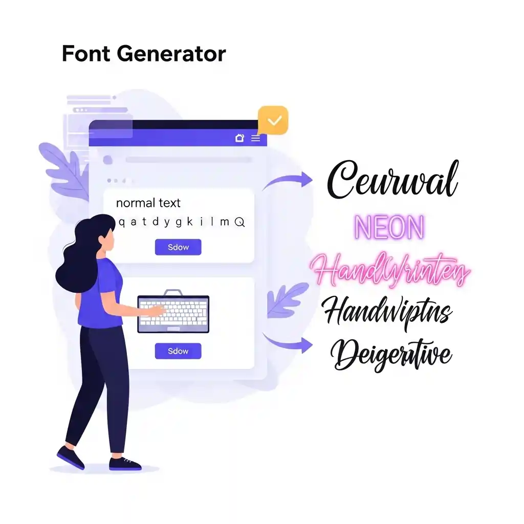 Proceso paso a paso para usar un generador de letras bonitas y convertir texto normal en estilos tipográficos decorativos.
